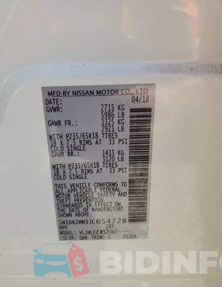 5N1DR2MM3JC654728 Photo# 14