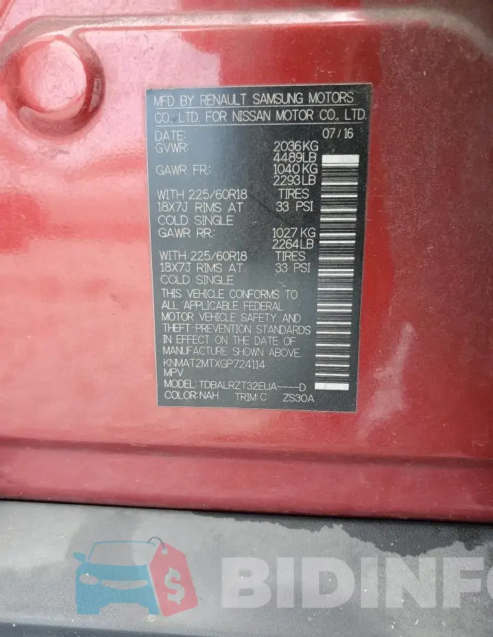 KNMAT2MTXGP724114 Photo# 13