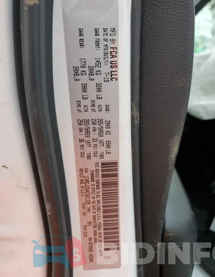 1C4RDJDG4KC821225 Photo# 13