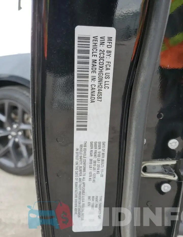 2C3CDXHG0NH244587 Photo# 12