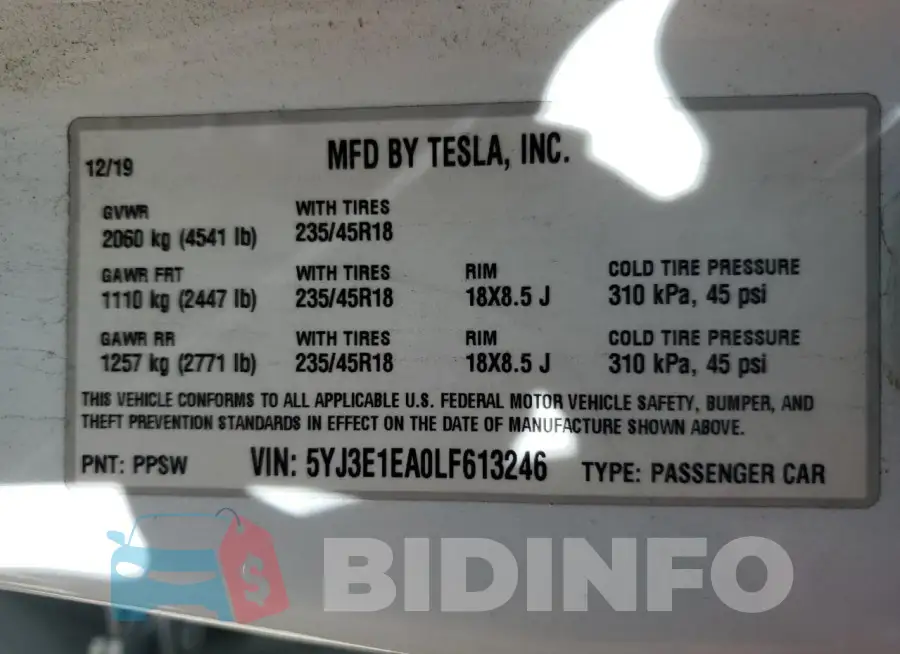 5YJ3E1EA0LF613246 Photo# 12