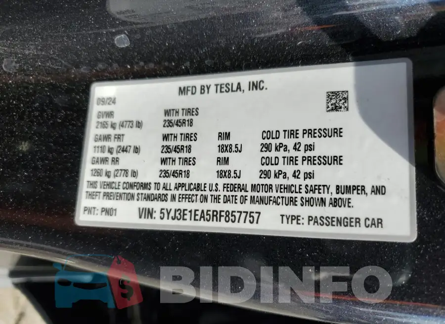 5YJ3E1EA5RF857757 Photo# 13
