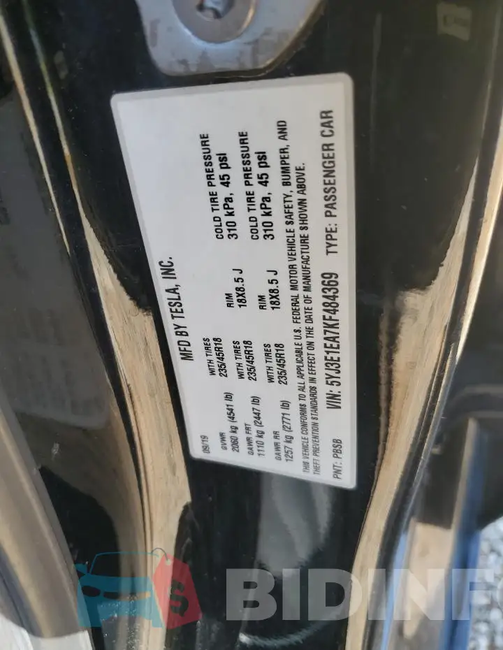 5YJ3E1EA7KF484369 Photo# 13