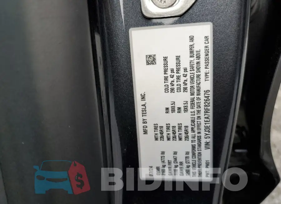 5YJ3E1EA7RF826476 Photo# 12