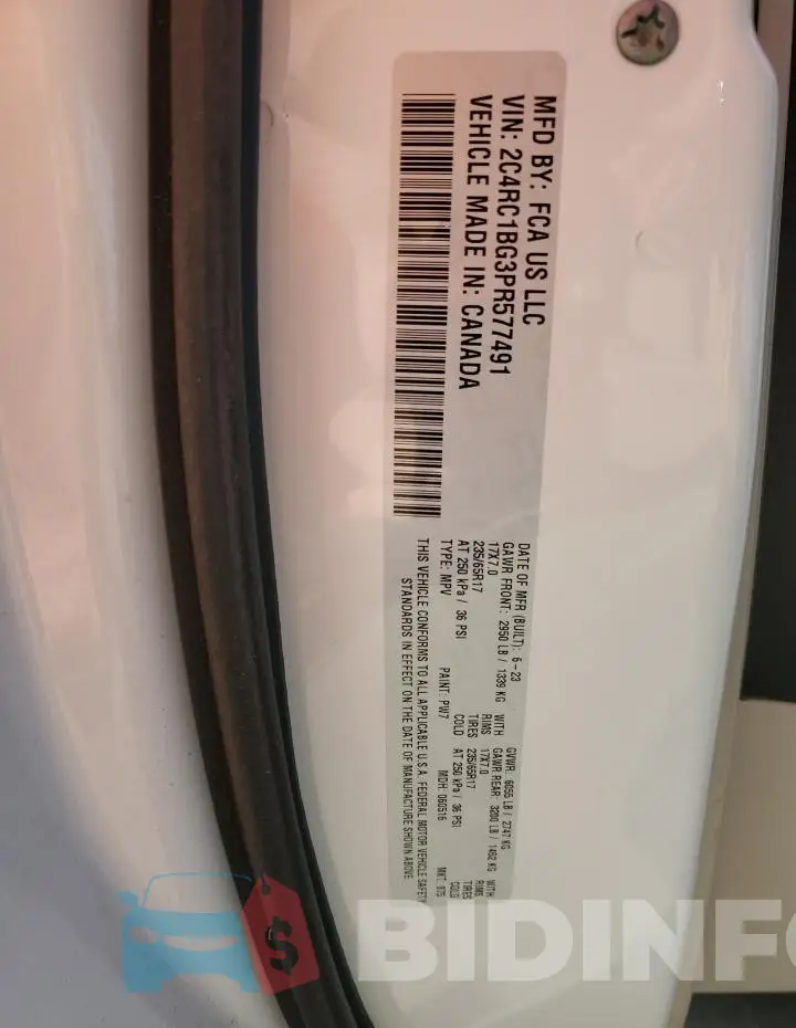 2C4RC1BG3PR577491 Photo# 14