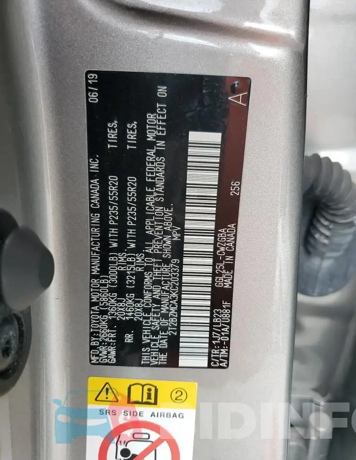 2T2BZMCA3KC203379 Photo# 14