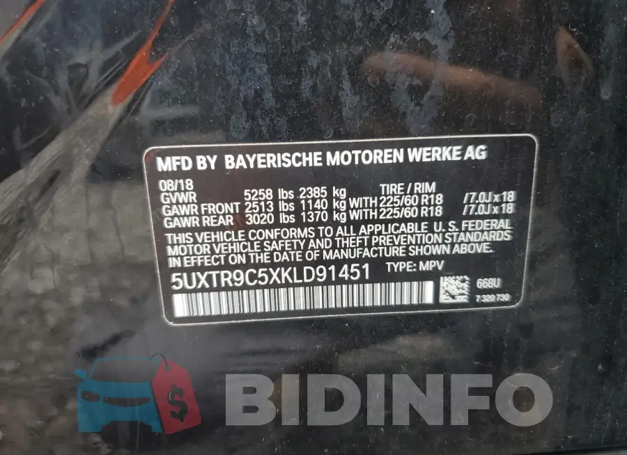 5UXTR9C5XKLD91451 Photo# 13