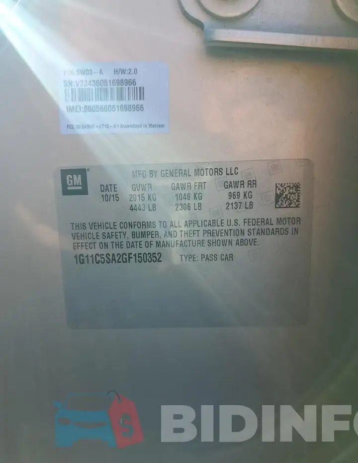 1G11C5SA2GF150352 Photo# 12