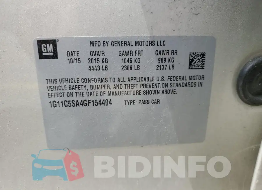 1G11C5SA4GF154404 Photo# 12