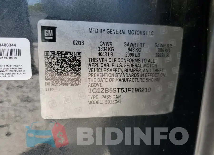 1G1ZB5ST5JF196210 Photo# 12