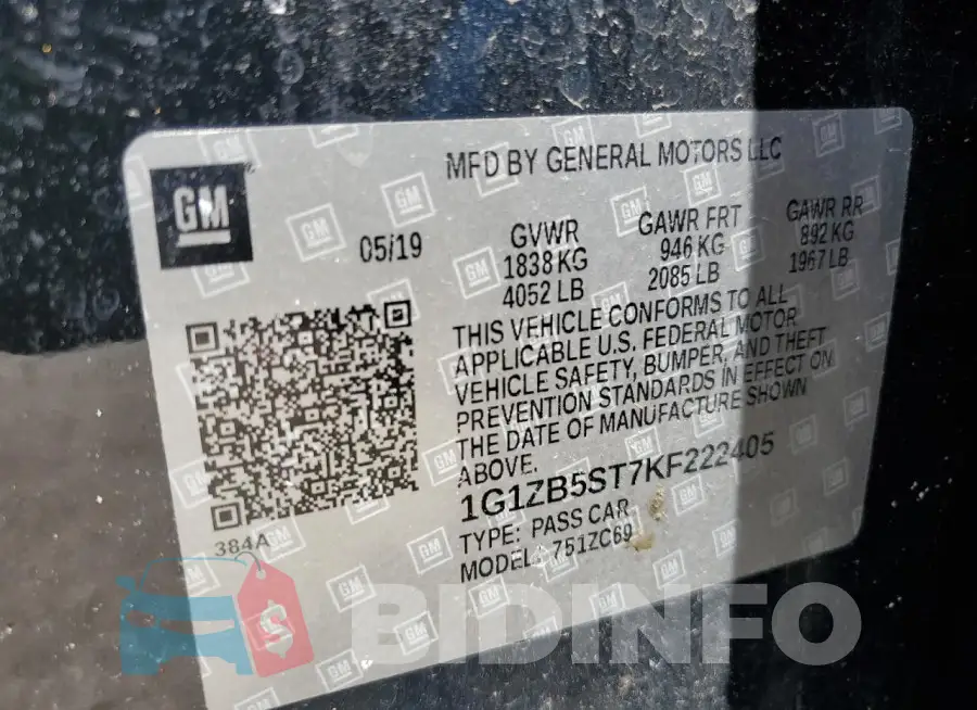 1G1ZB5ST7KF222405 Photo# 13