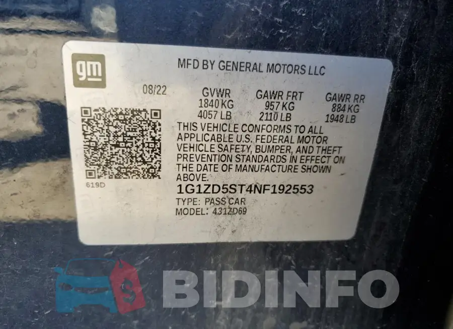 1G1ZD5ST4NF192553 Photo# 12