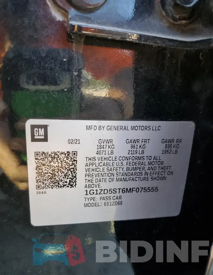 1G1ZD5ST6MF075555 Photo# 13