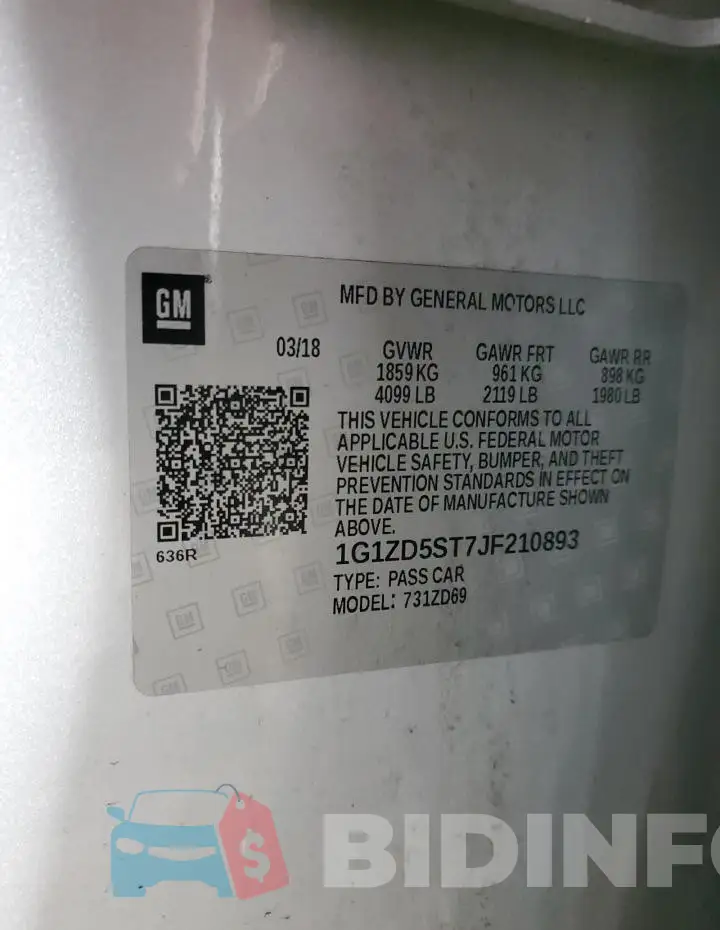 1G1ZD5ST7JF210893 Photo# 12