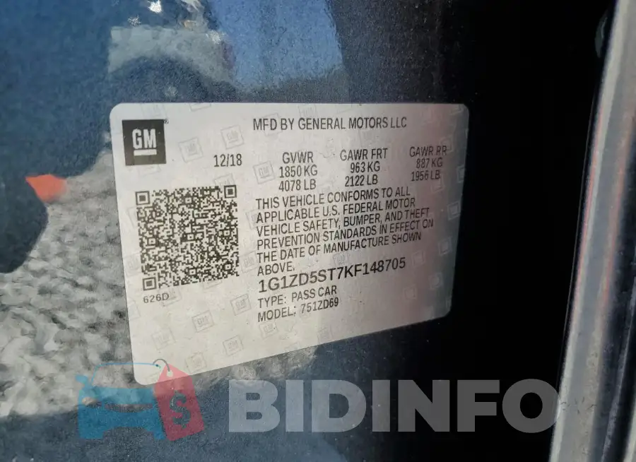 1G1ZD5ST7KF148705 Photo# 12