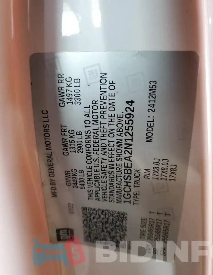 1GCHSBEA2N1255924 Photo# 12