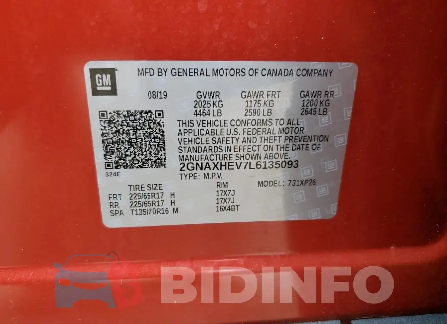 2GNAXHEV7L6135093 Photo# 13