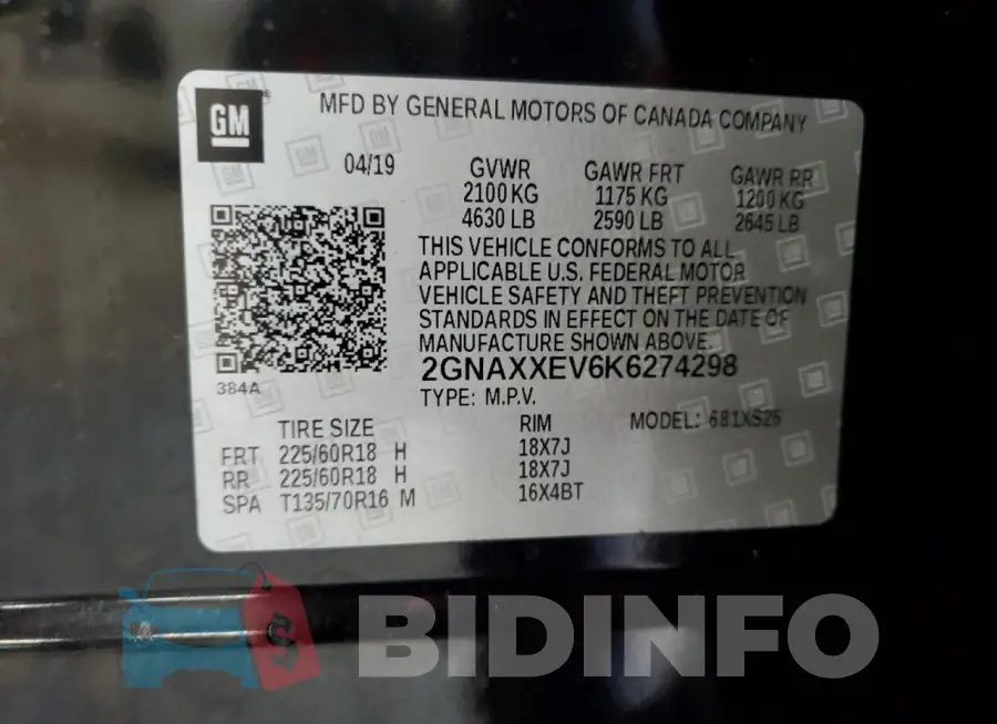 2GNAXXEV6K6274298 Photo# 13