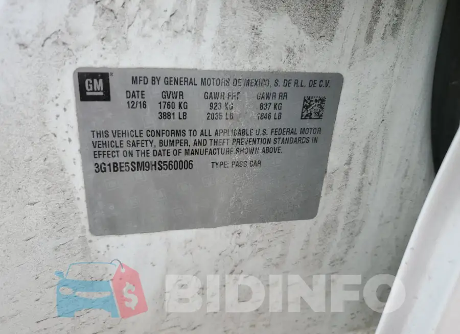 3G1BE5SM9HS560006 Photo# 12