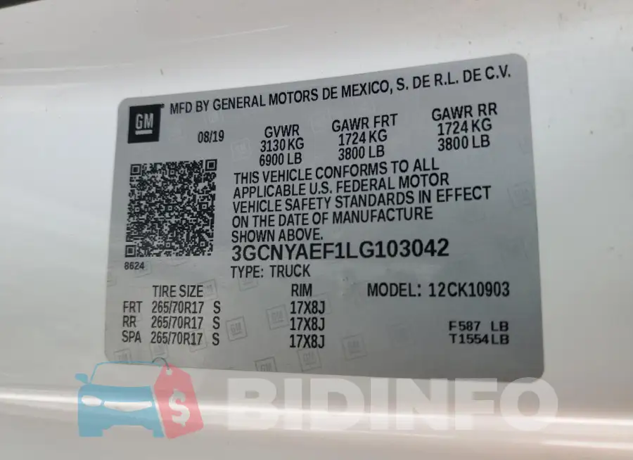 3GCNYAEF1LG103042 Photo# 12