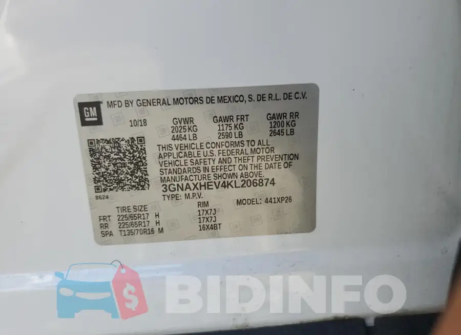 3GNAXHEV4KL206874 Photo# 13