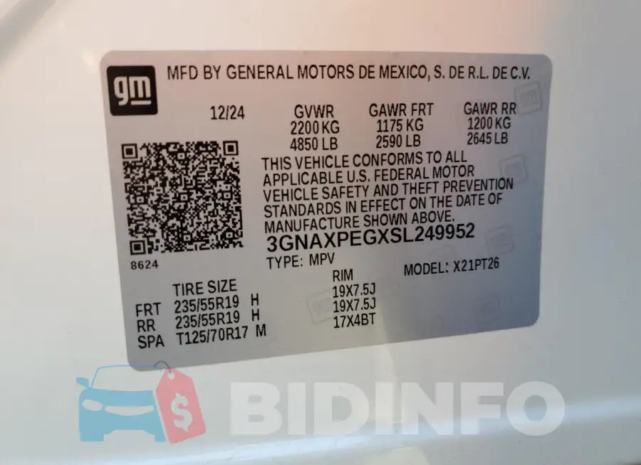 3GNAXPEGXSL249952 Photo# 12