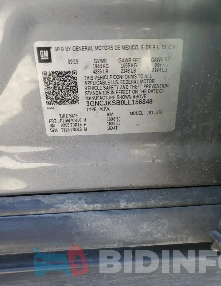 3GNCJKSB0LL156848 Photo# 13