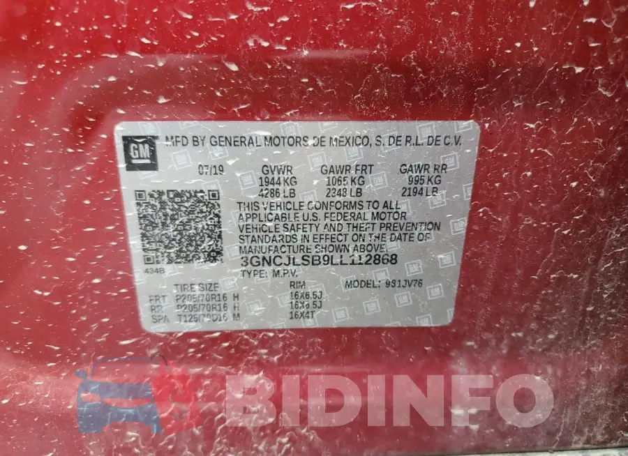 3GNCJLSB9LL112868 Photo# 12