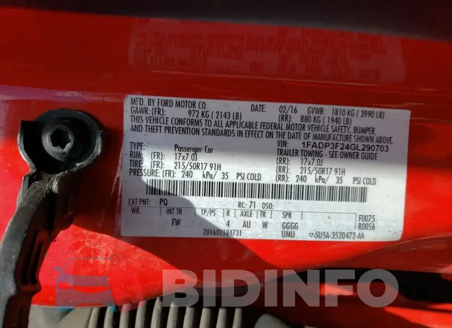 1FADP3F24GL290703 Photo# 12