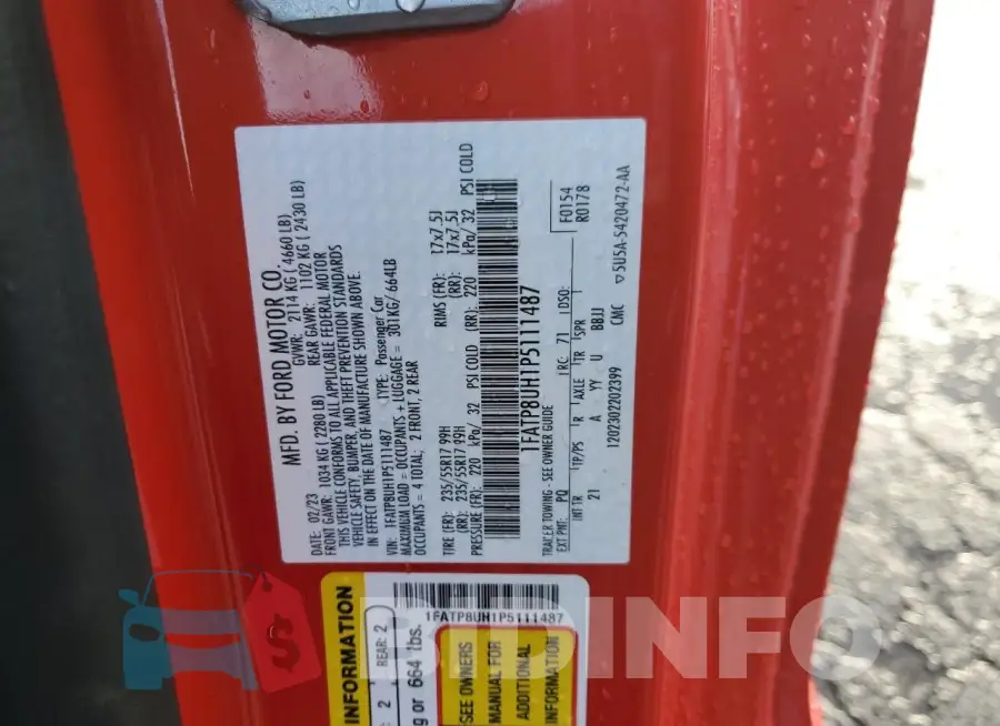 1FATP8UH1P5111487 Photo# 12