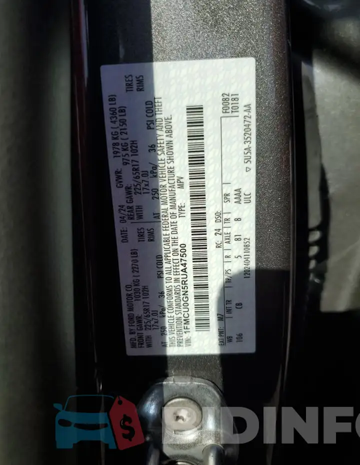 1FMCU0GN5RUA47500 Photo# 14