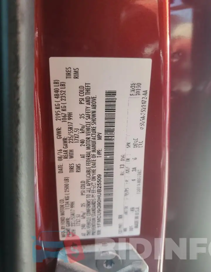 1FMCU9G90HUB25509 Photo# 14