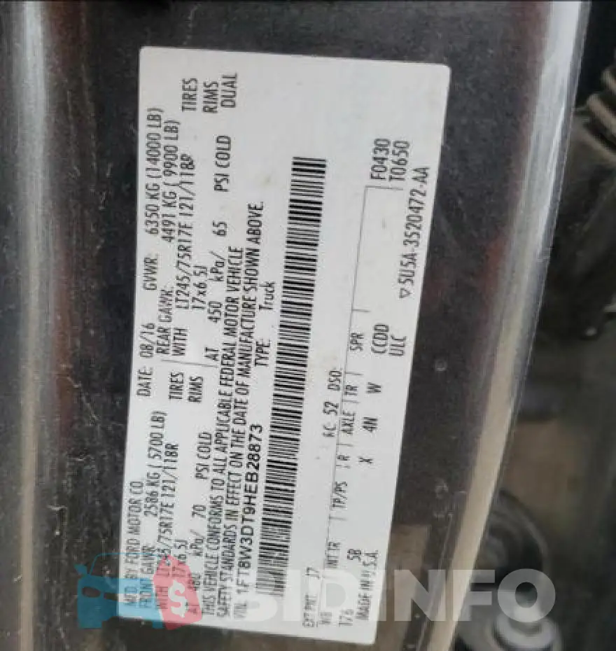 1FT8W3DT9HEB28873 Photo# 10