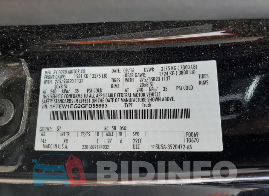 1FTEW1EG2GFD55663 Photo# 12