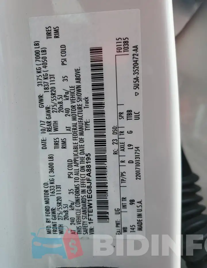 1FTEW1EG8JFA88195 Photo# 12