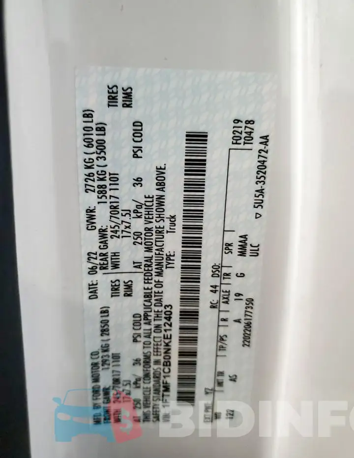 1FTMF1CB0NKE12403 Photo# 12