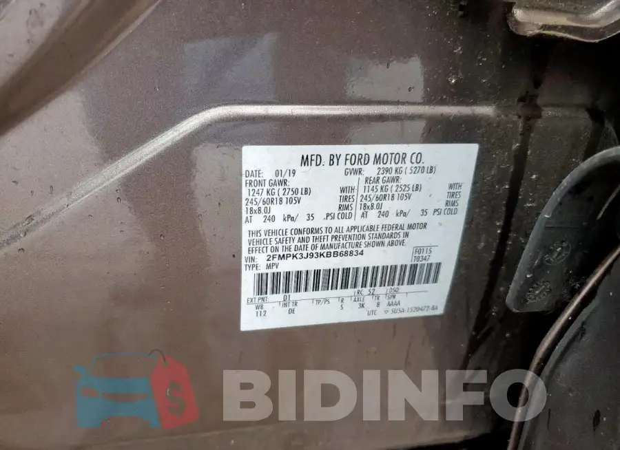 2FMPK3J93KBB68834 Photo# 14