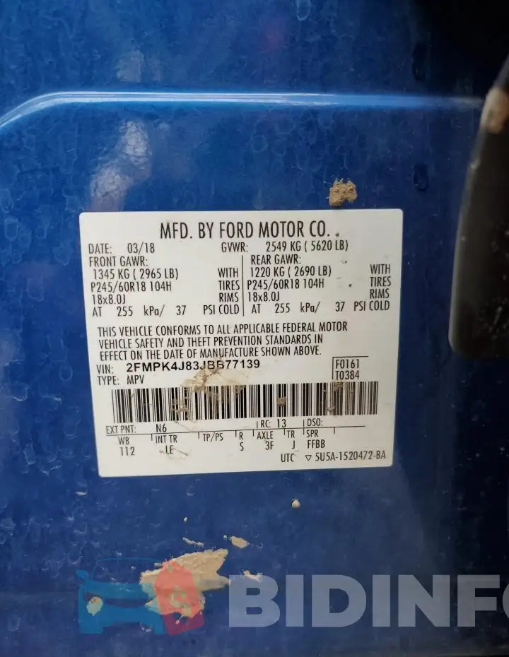 2FMPK4J83JBB77139 Photo# 12
