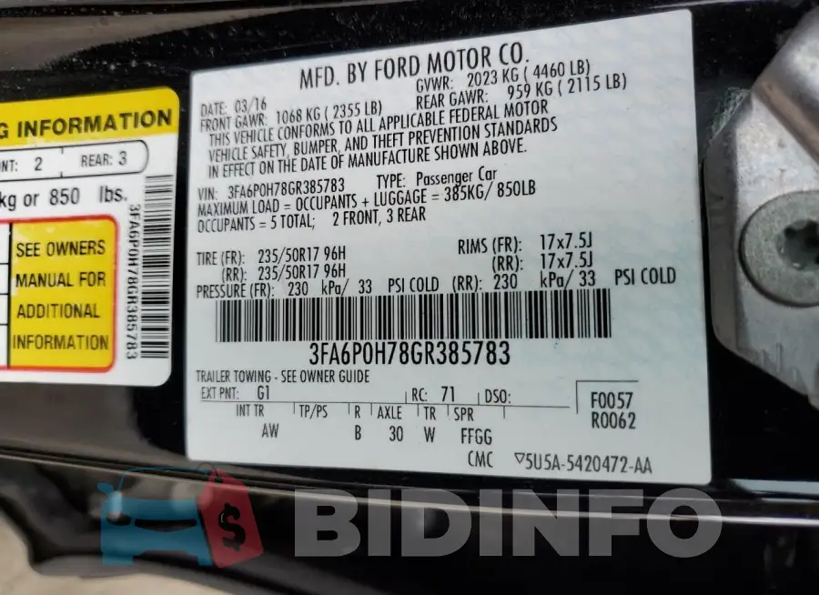 3FA6P0H78GR385783 Photo# 13