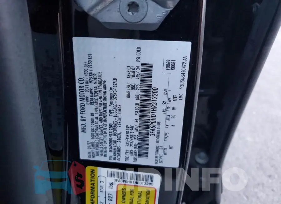 3FA6P0HD1HR312200 Photo# 12