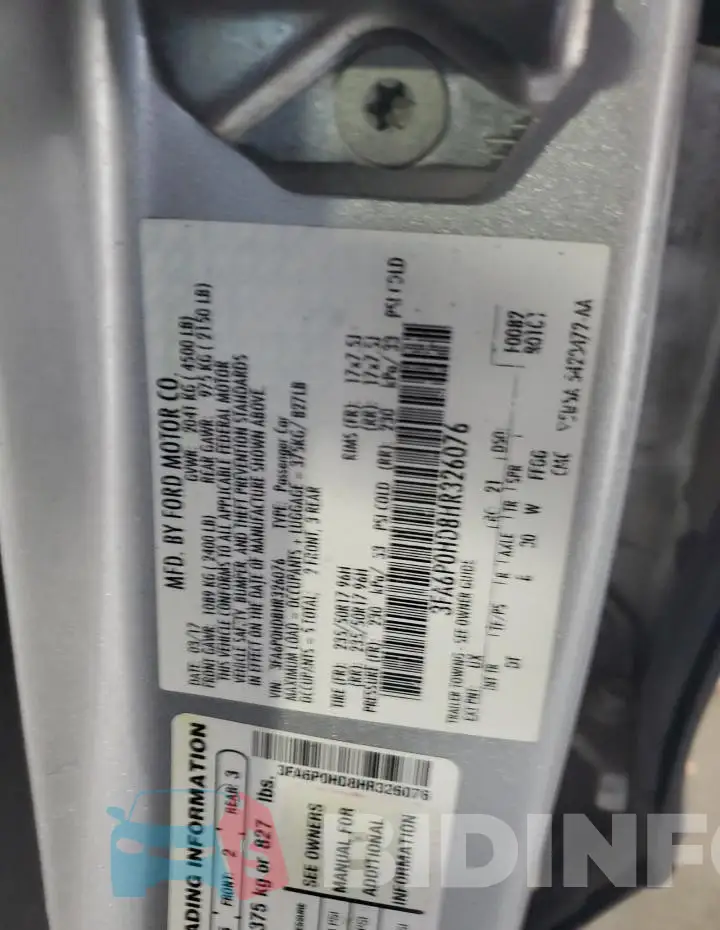 3FA6P0HD8HR326076 Photo# 12