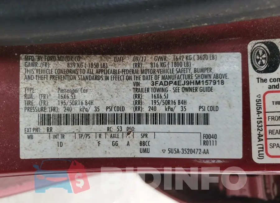 3FADP4EJ9HM157918 Photo# 12