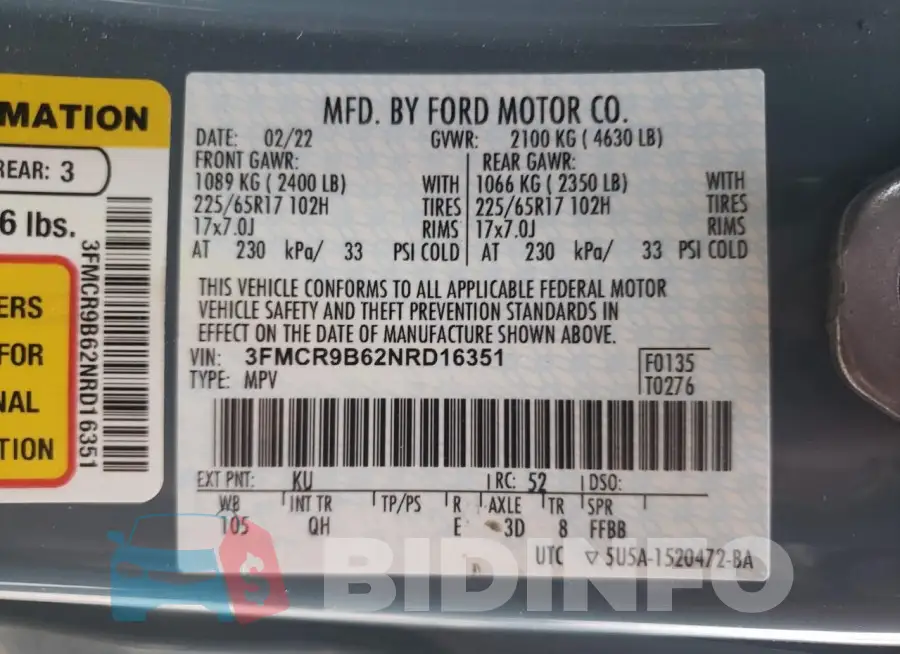 3FMCR9B62NRD16351 Photo# 13