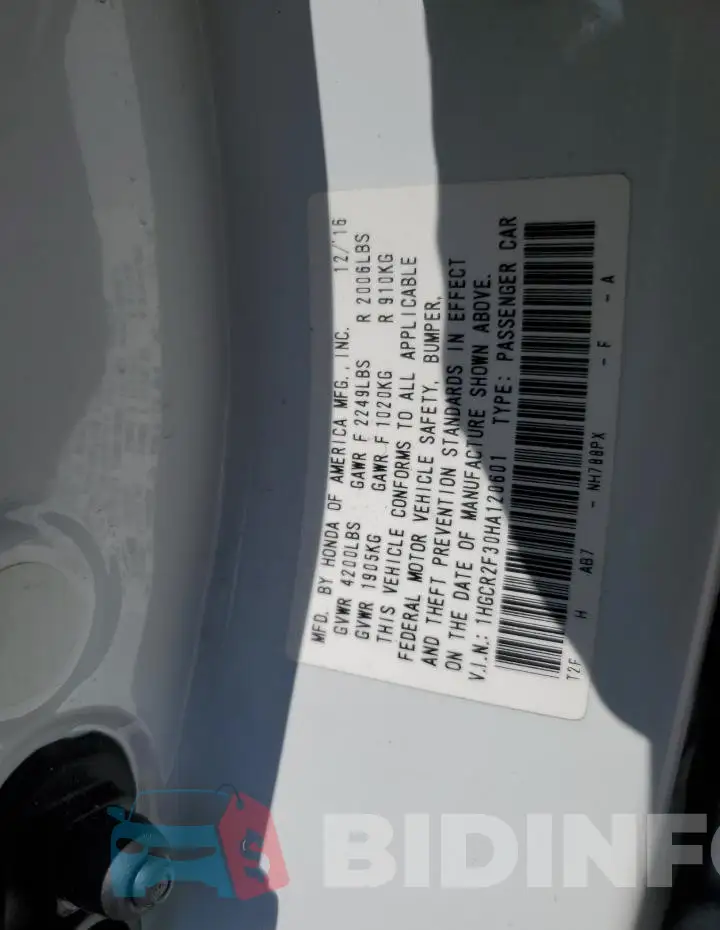 1HGCR2F30HA120601 Photo# 13