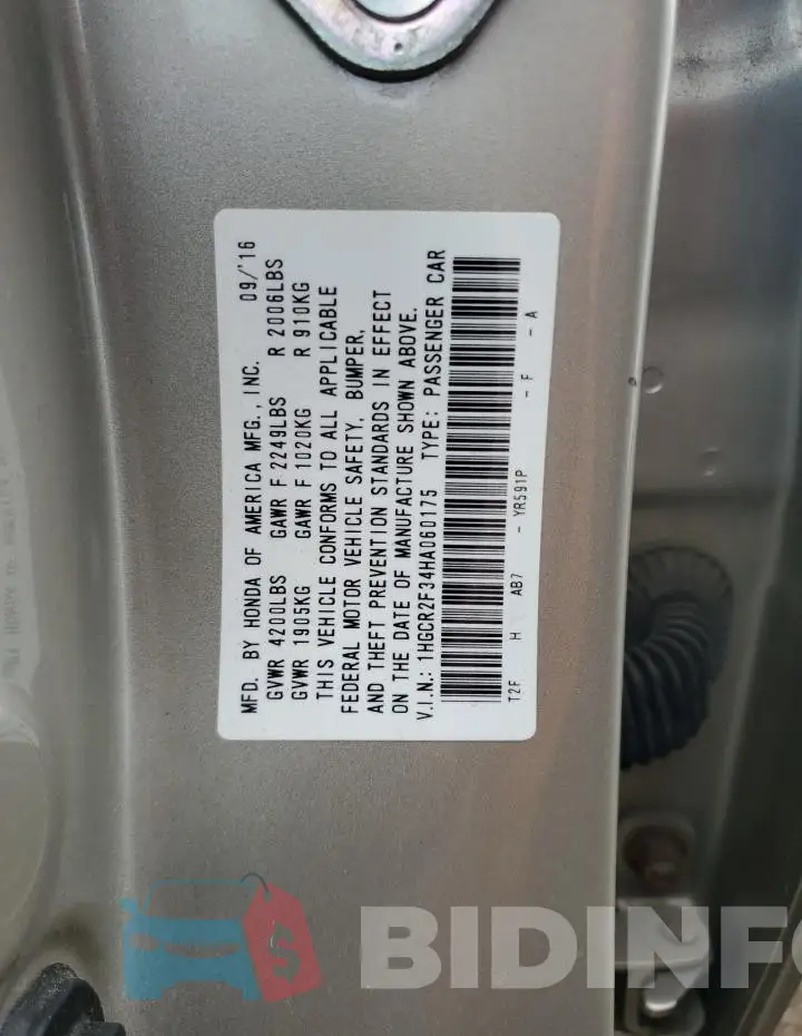 1HGCR2F34HA060175 Photo# 12