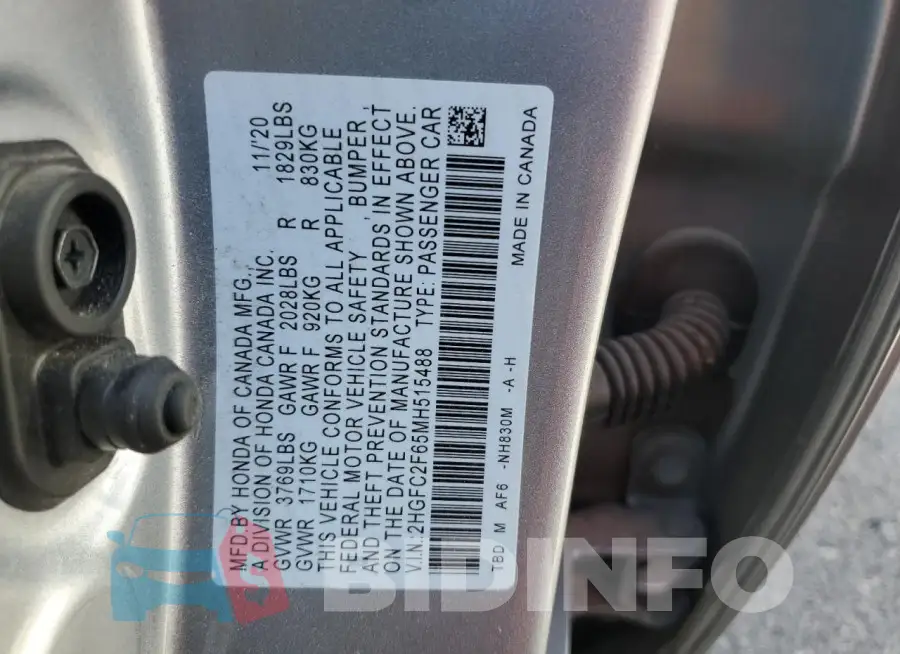 2HGFC2F65MH515488 Photo# 12