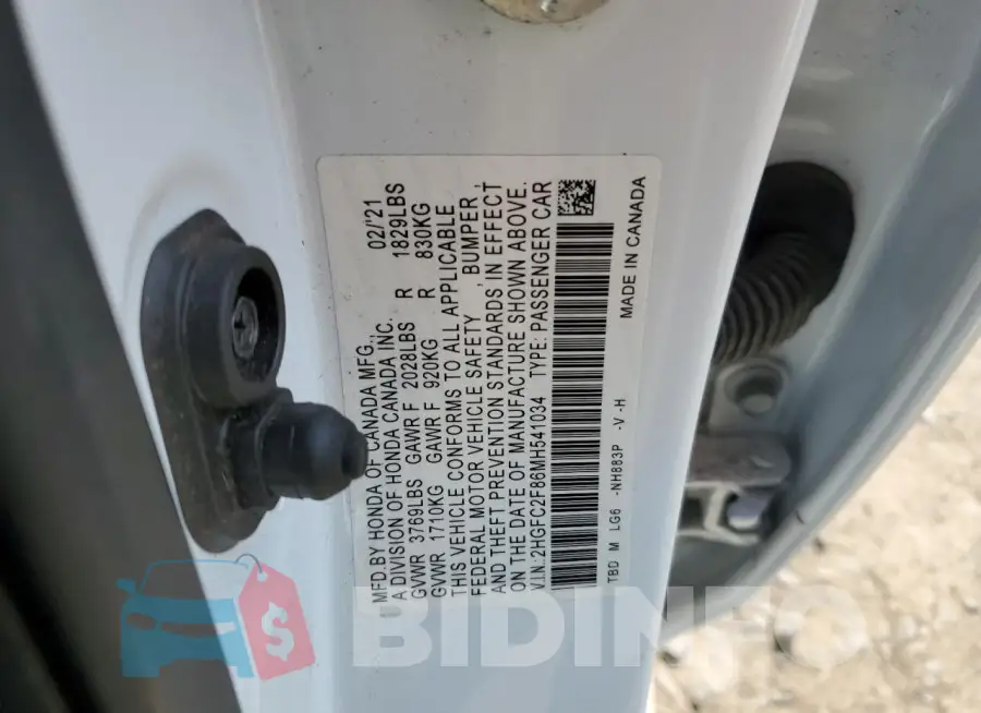 2HGFC2F86MH541034 Photo# 12