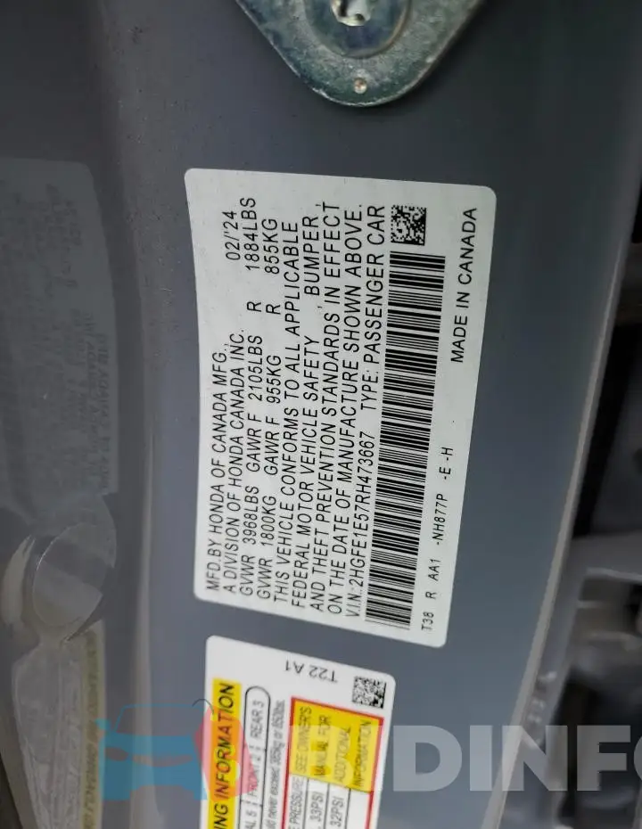 2HGFE1E57RH473667 Photo# 12