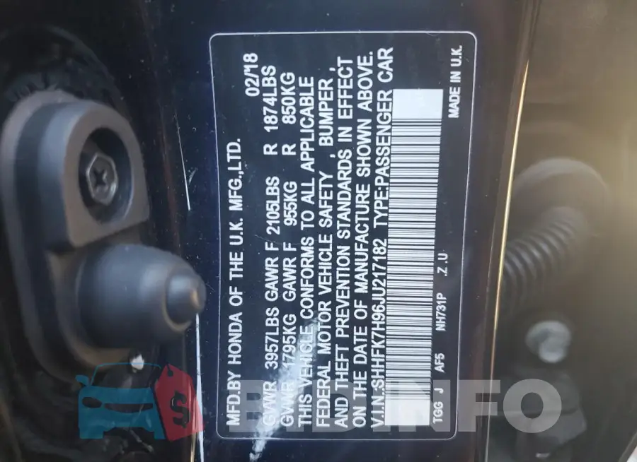 SHHFK7H96JU217182 Photo# 12