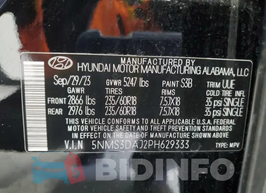 5NMS3DAJ2PH629333 Photo# 14
